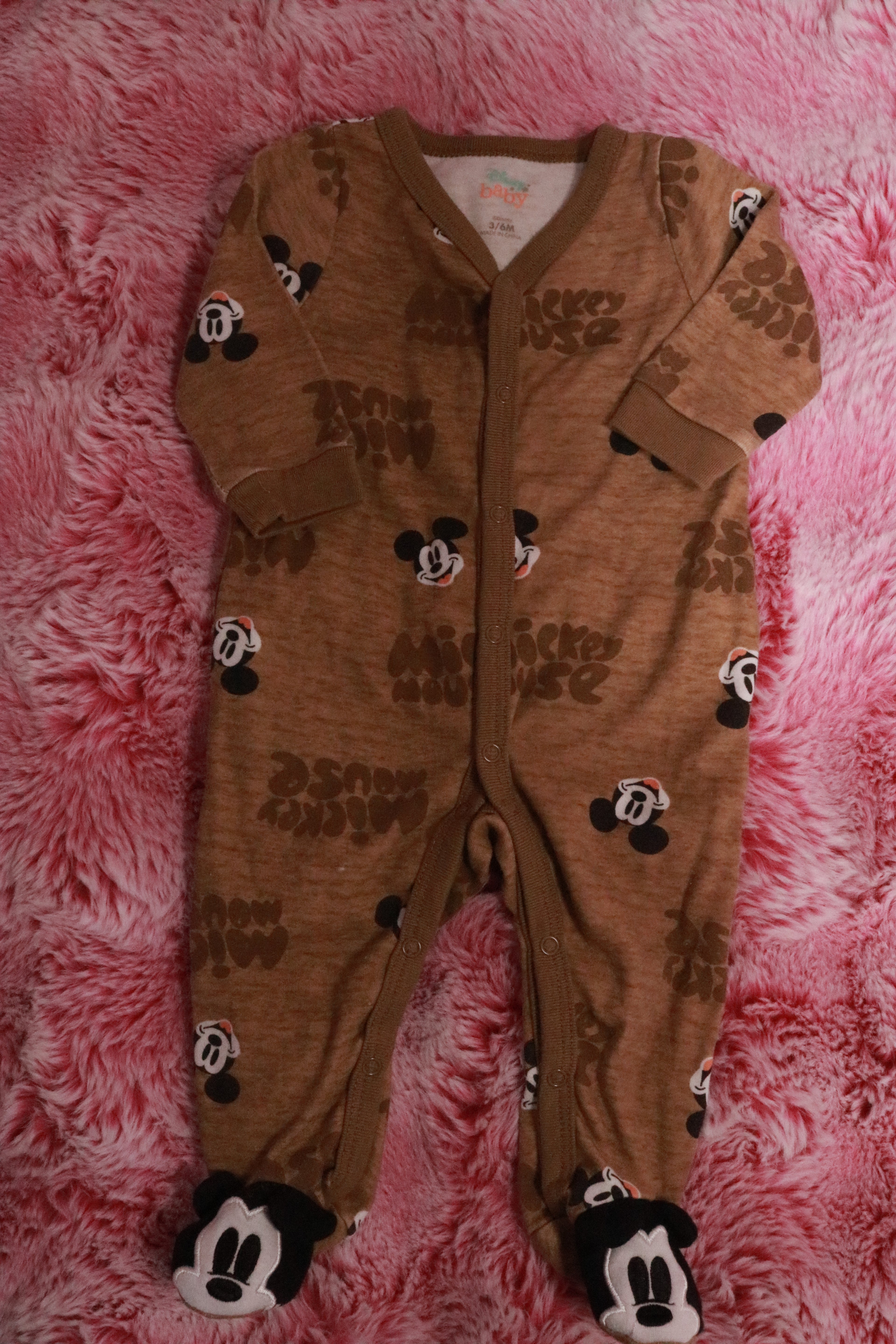 Brown Mickey pj onsie