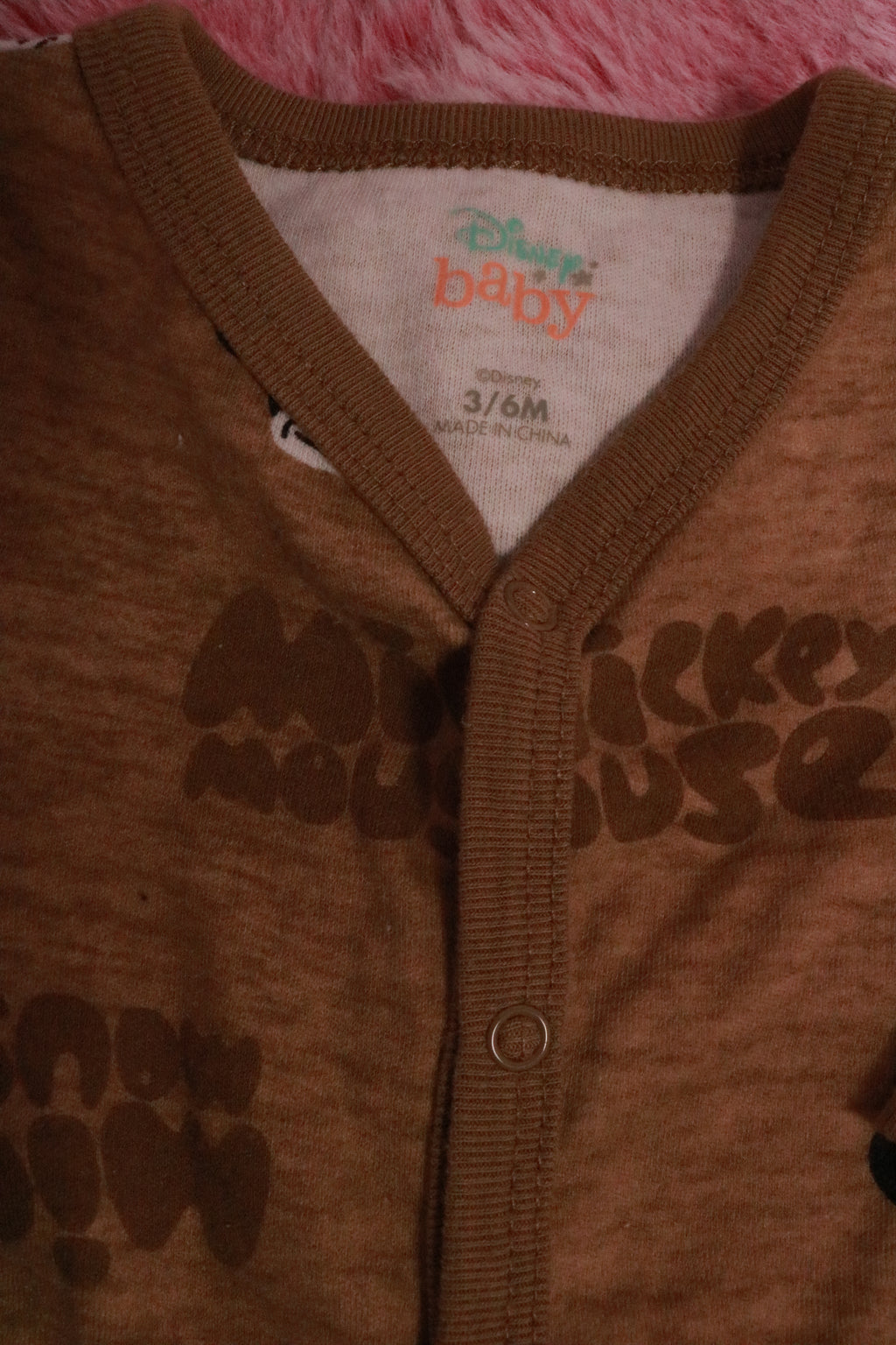 Brown Mickey pj onsie