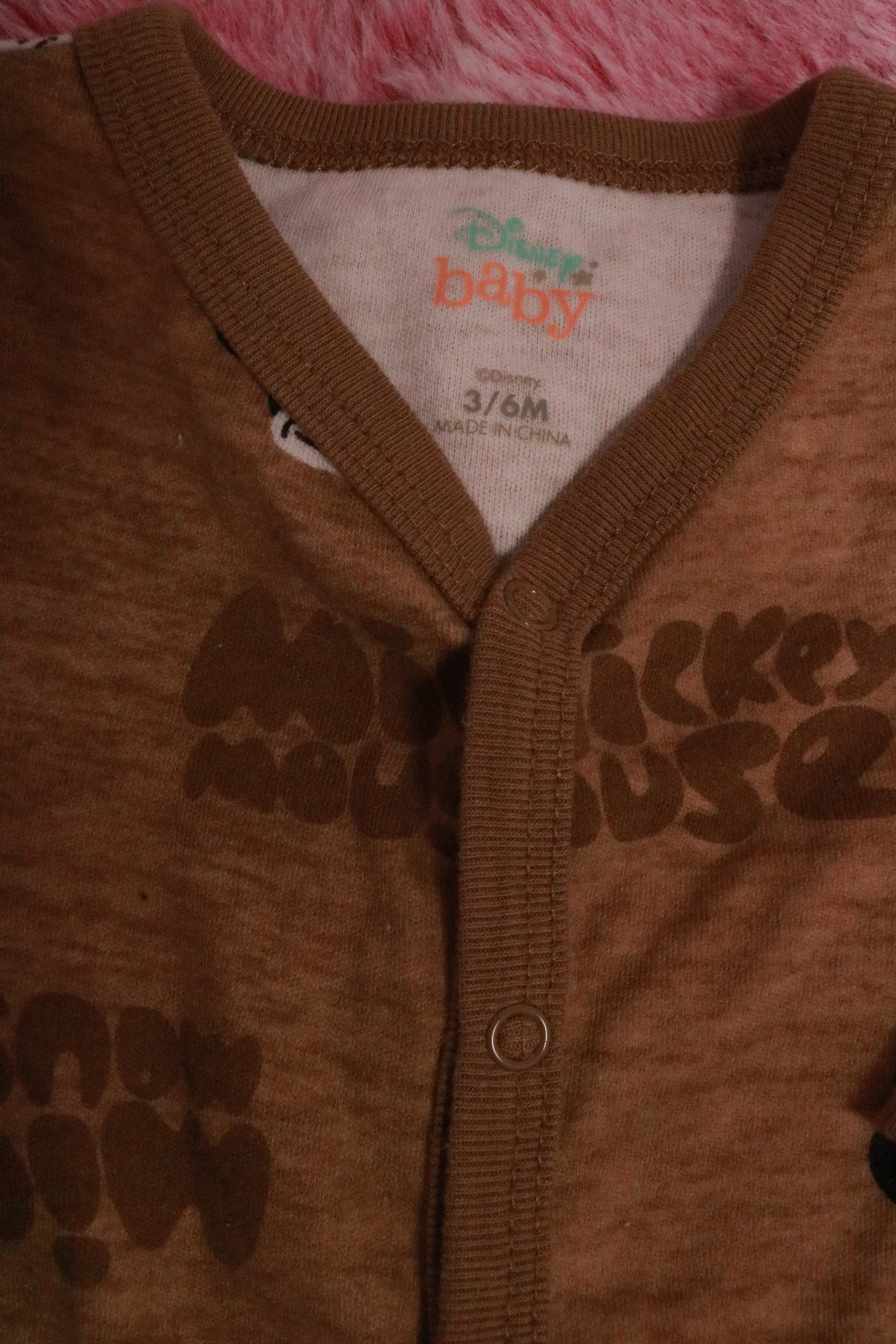 Brown Mickey pj onsie